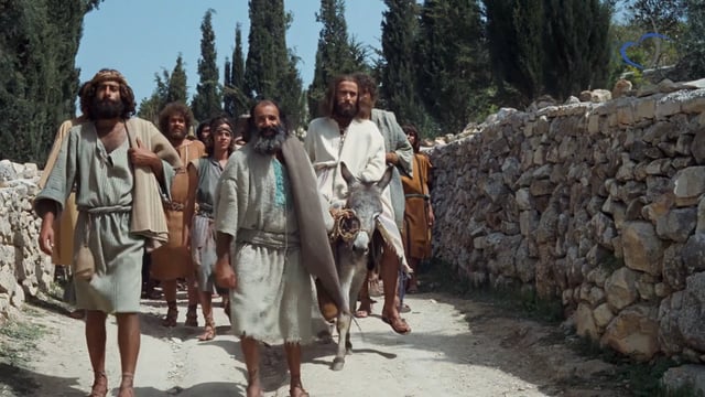 Jésus monte à Jérusalem à dos d'âne
