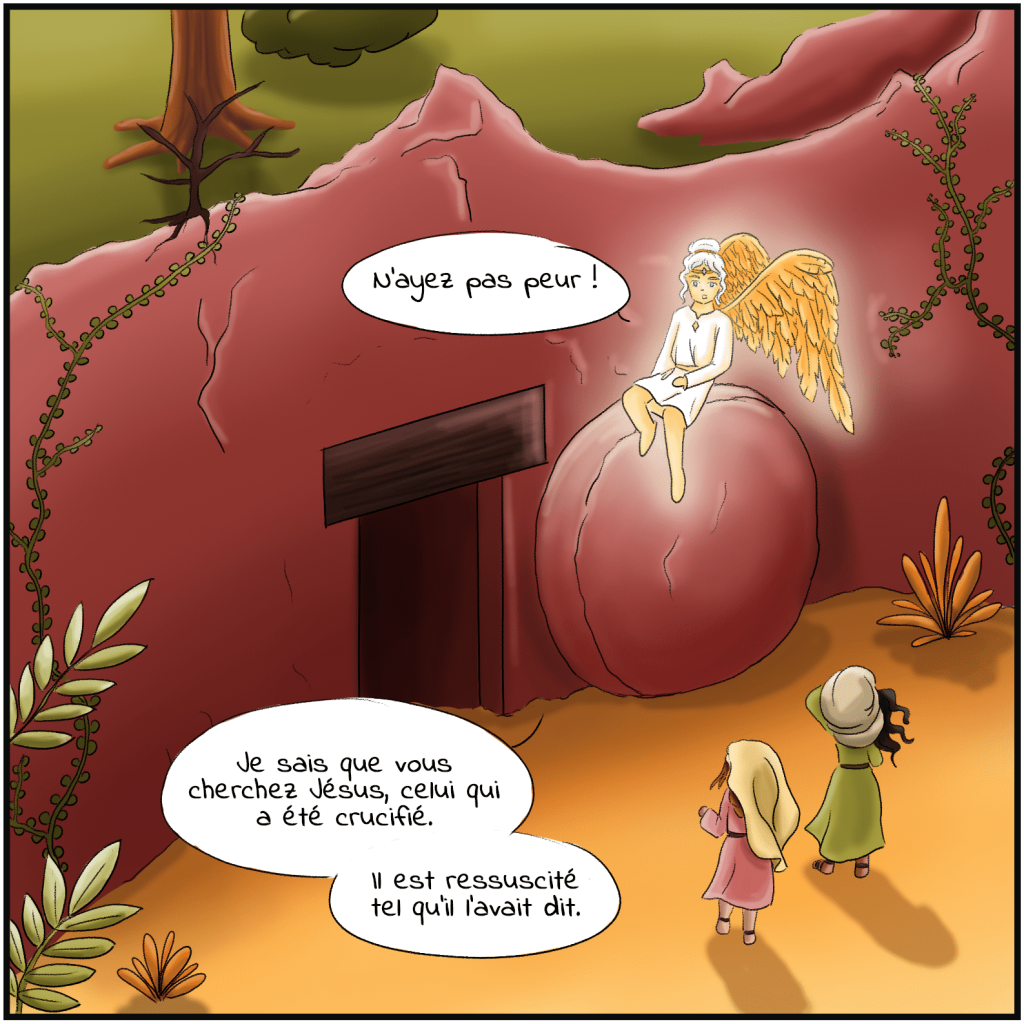Un ange annonce que Jésus est ressuscité