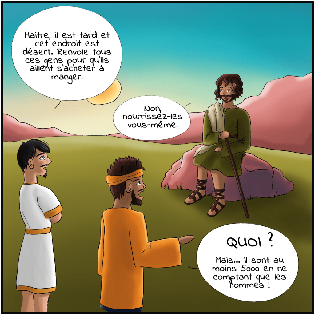 Jésus multiplie les pains et les poissons - Bande dessinée