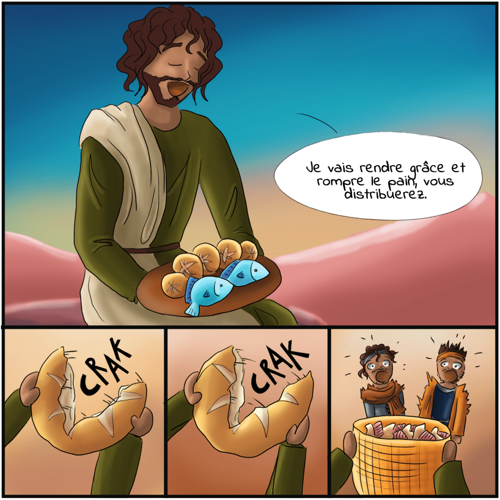 Jésus multiplie les pains et les poissons - Bande dessinée