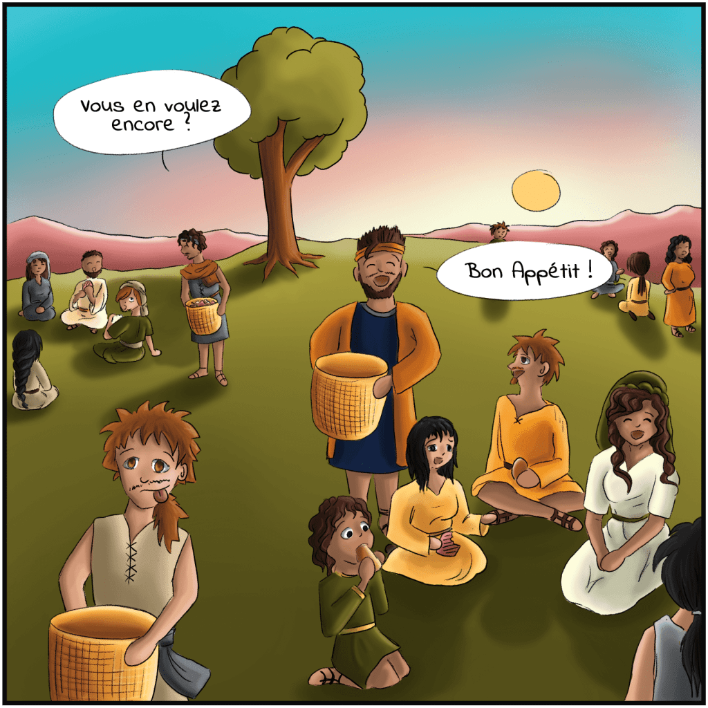 Jésus multiplie les pains et les poissons - Bande dessinée