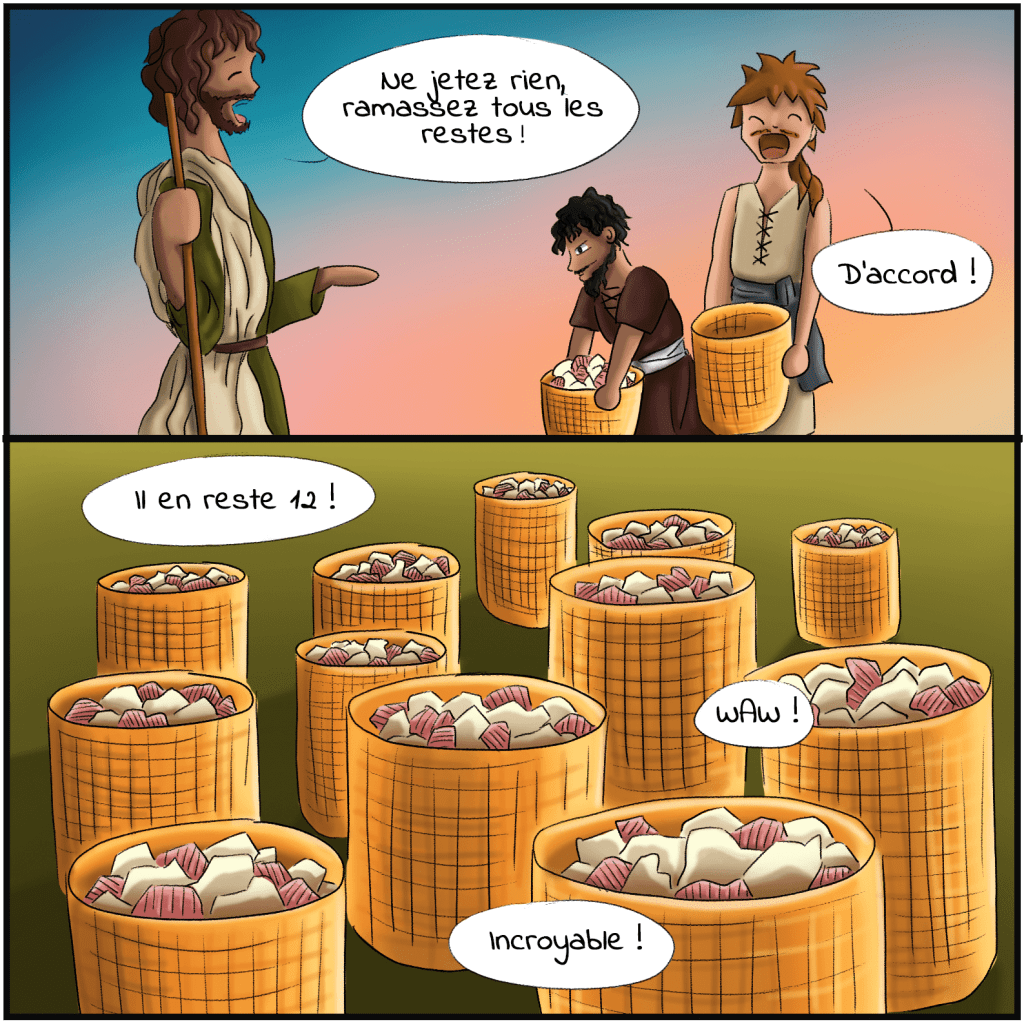 Jésus multiplie les pains et les poissons - Bande dessinée