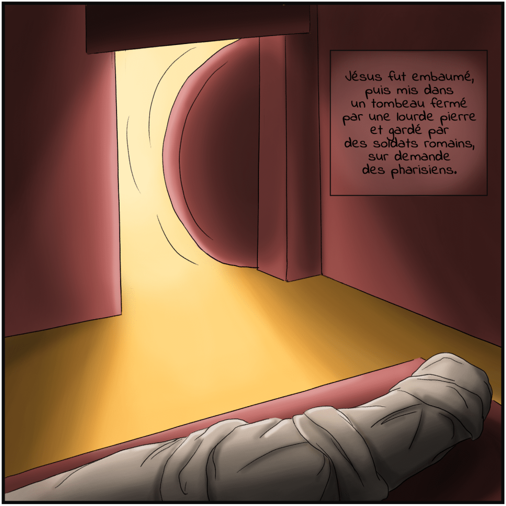 Jésus est mis dans un tombeau